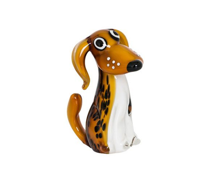 32. Zibo - Coloured Glass 'Chien' Dog Ornament