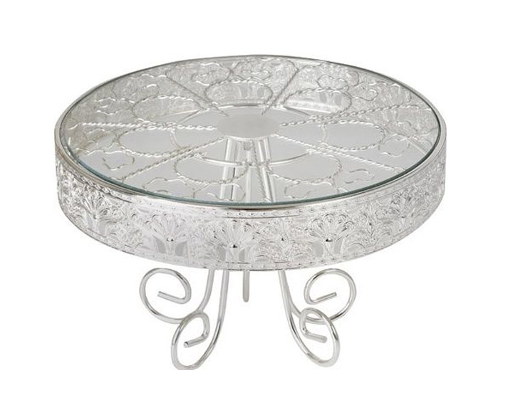 05. Silver Plated & Glass Footed Cake Stand