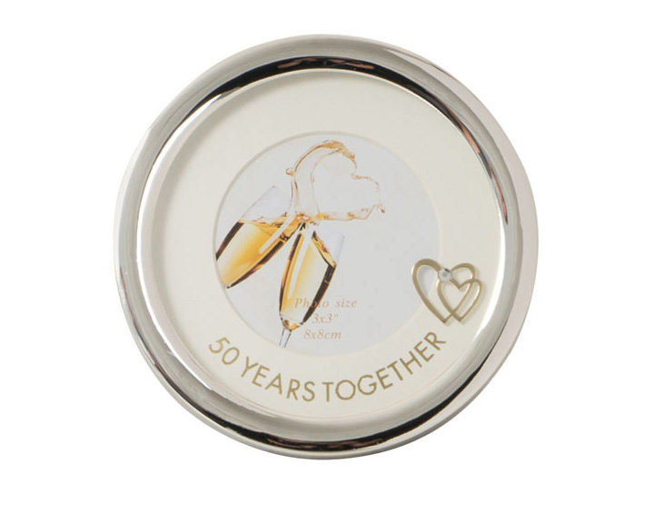 03. 50th Anniversary \"Years Together\" Silver Round Photo Frame