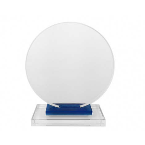 05. Large Clear & Blue Glass Circle Award
