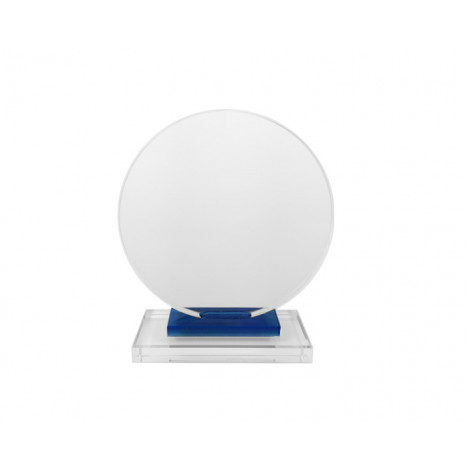 03. Small Clear & Blue Glass Circle Award