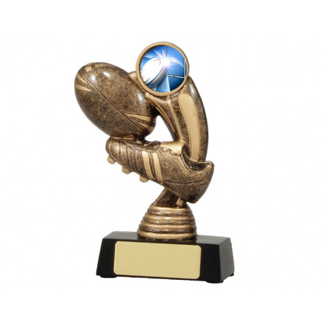 A113. Large Rugby 'Swoosh' Resin Trophy