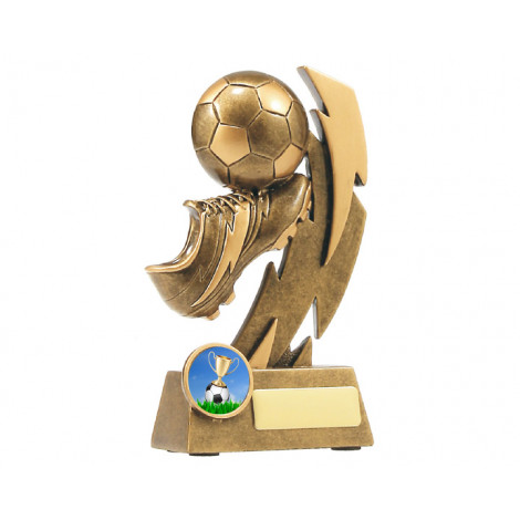 A161. Large Soccer Boot & Ball Resin Trophy