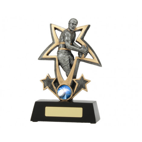 72. Small Rugby Player Bursting Star Resin Trophy