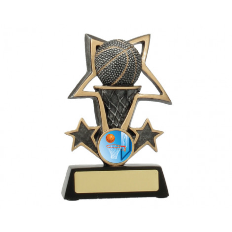 81. Medium Basketball Bursting Star Resin Trophy