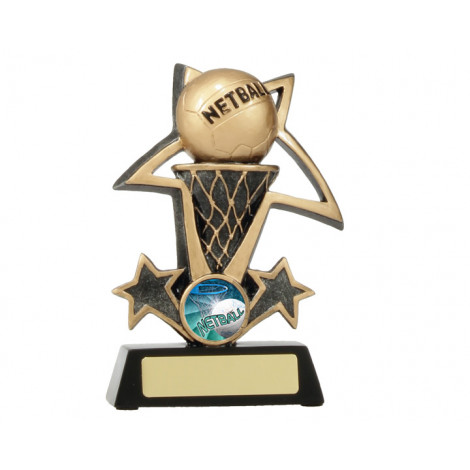 50. Small Netball Bursting Star Resin Trophy