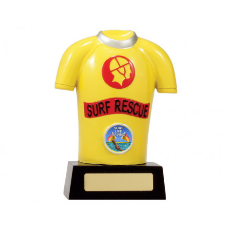 01. Small Surf Rescue Lifesaving Shirt Resin Trophy