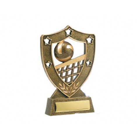 Volleyball Shield & Stars Resin Trophy