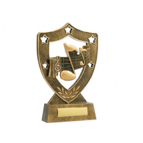 Music Shield & Stars Resin Trophy