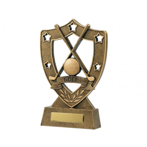 Golf & Stars Shield Resin Trophy