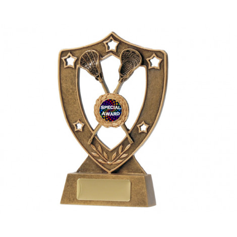 Lacrosse Shield with Stars Resin Trophy
