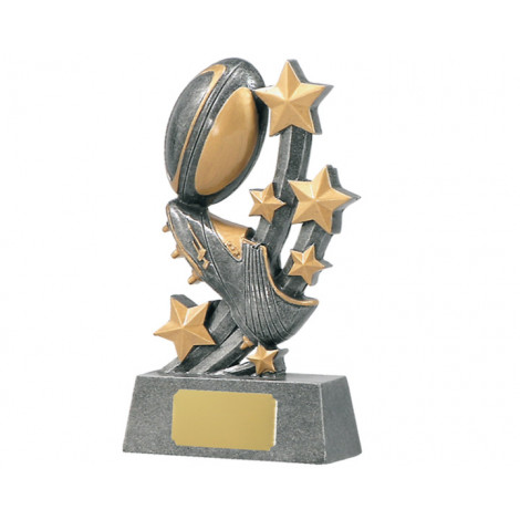 93. Medium Rugby Stars Resin Trophy