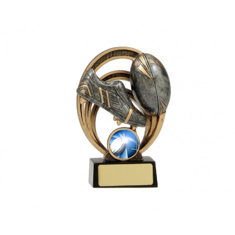 05. Medium Rugby Halo Resin Trophy