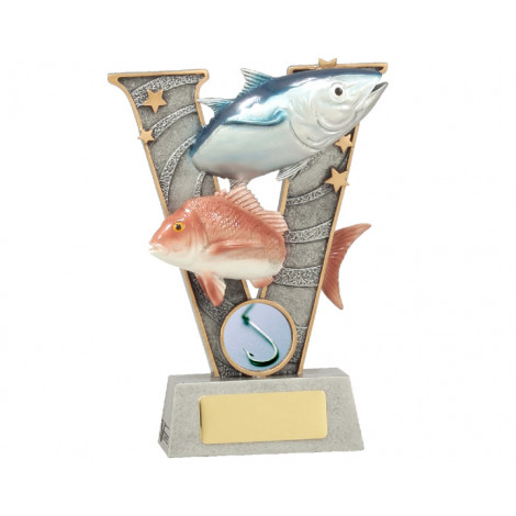 01. Small Fishing 'V' Series Resin Trophy