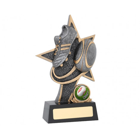 Large 'SuperStar' Rugby Boot Resin Trophy