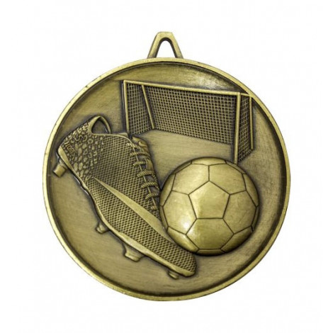 Soccer Medal Antique Gold Heavy Sculptured