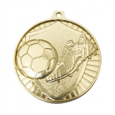 Soccer Medal Shiny Gold Sculptured