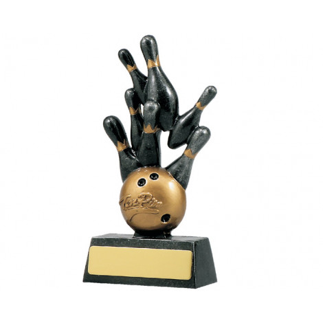 08. Large Tenpin Bowling Strike Resin Trophy
