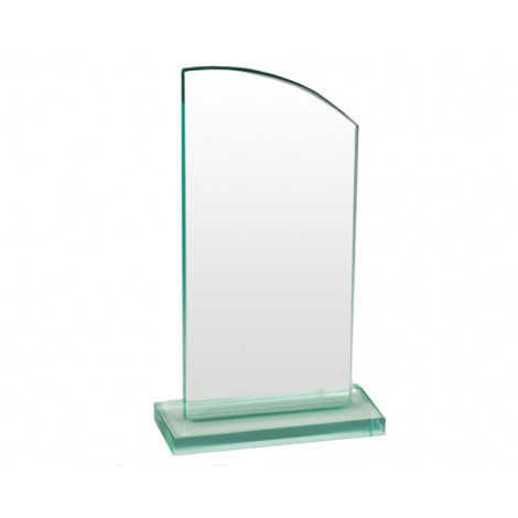 Small Jade Glass Curved Peak Award