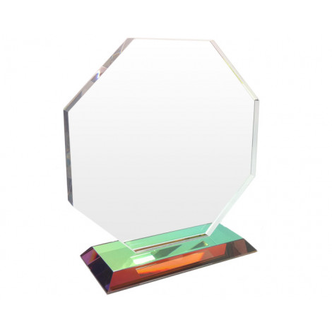 80. Large Crystal Rainbow Reflection Octagonal Award