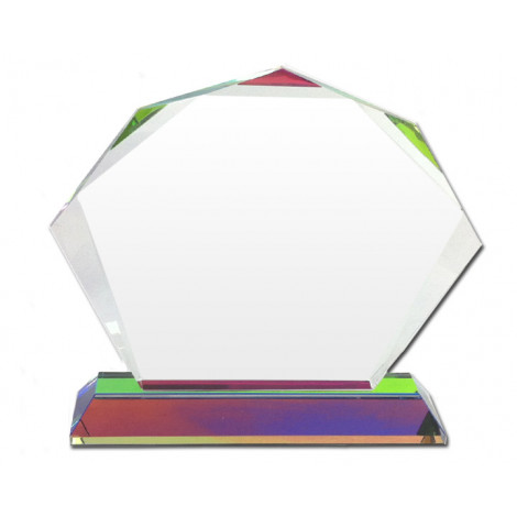 24. Large Crystal Rainbow Reflection Fan Shaped Award