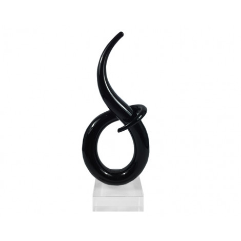 05. Coloured Glass Black 'Noir' Knot on Base Award