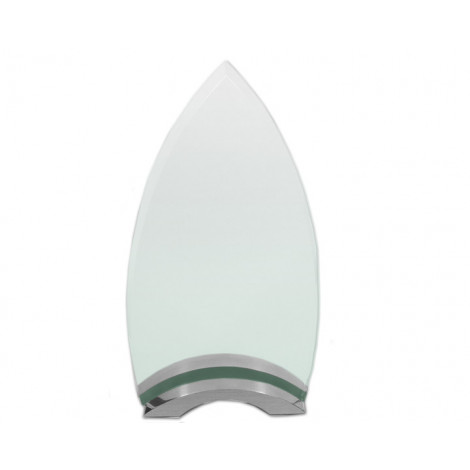 A140. Large Jade Glass & Chrome Award, 230mm