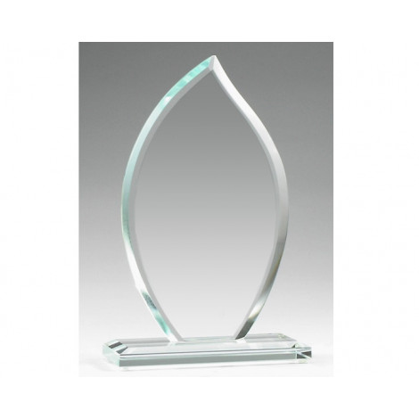 A114. Small Clear Glass 'Flame' Award