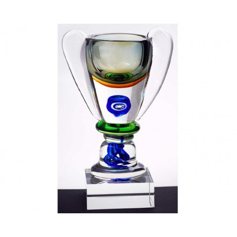 32. Medium Coloured Glass Azzurra Trophy Cup