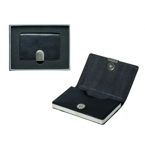 05. Executive Business Card Case Black Leather Look