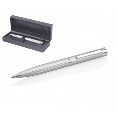 02. Derofe Stripe Silver Ballpoint Pen