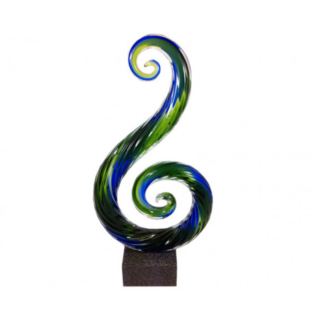 46. Coloured Glass 'Swan', Marble Base