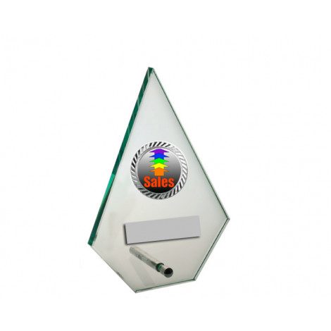 86. Small Arrow Jade Glass Award, 185mm