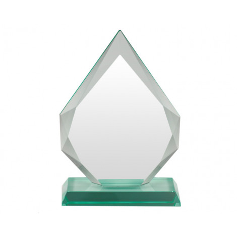 A118. Small 'Arrowhead' Jade Glass Award