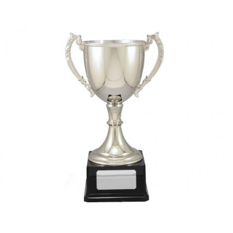 Silver Nickel Plated Engraveable Cup, Black Base