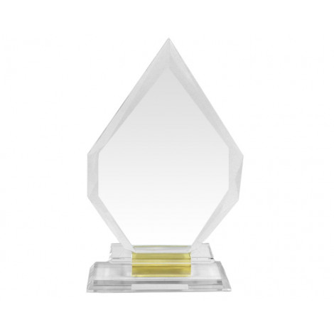 A178. Large Glass Arrowhead Gold Reflection Award
