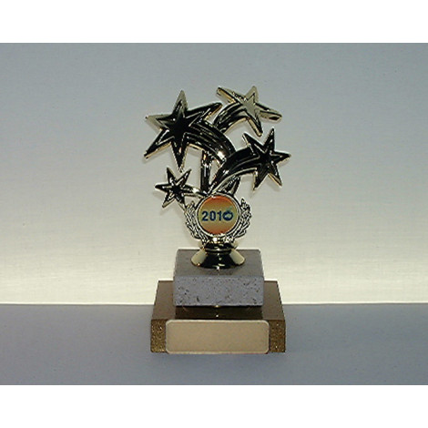 A100. Star 1" Gold Holder, Olympia Gold Base