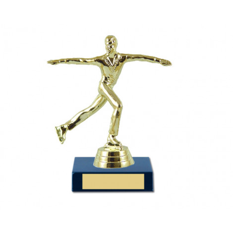 02. Male Ice Skater Figure, Olympia Blue Base Trophy