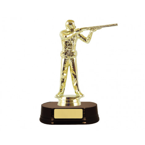 03. Trap Shooting Male Figure, Rosewood Base