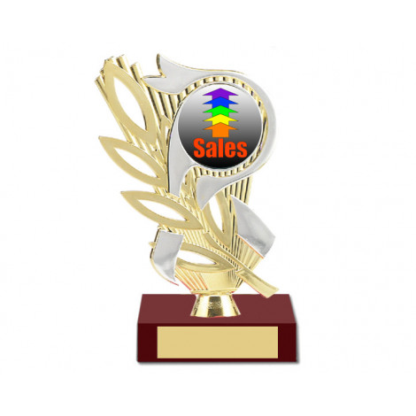27. Sales Award Silver/Gold 2" Holder, Strawberry Base