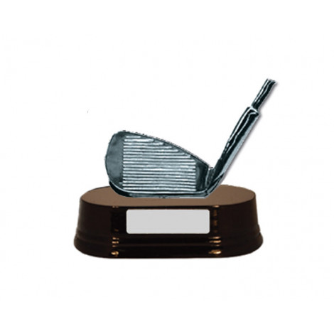 38. Golf Iron, Wooden Base Trophy