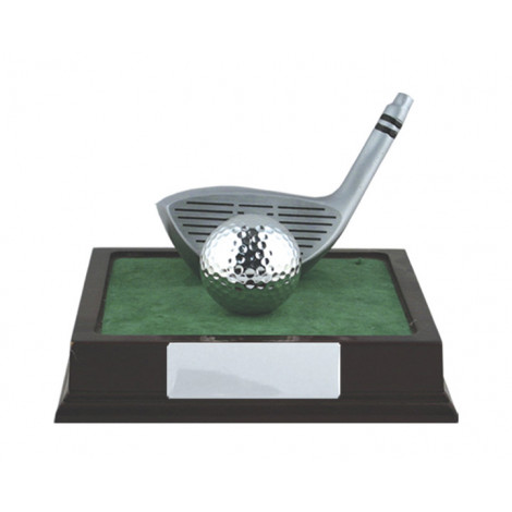 32. Golf Wood & Golf Ball Trophy