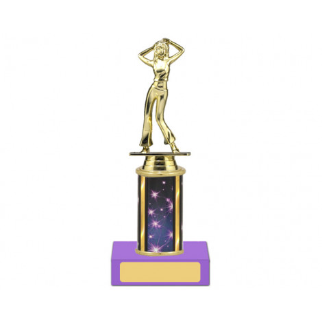 34. Gold Dance Figure, Purple Star Column, Purple Base