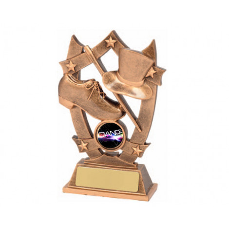 04. Medium Dance Shield & Stars Resin Trophy