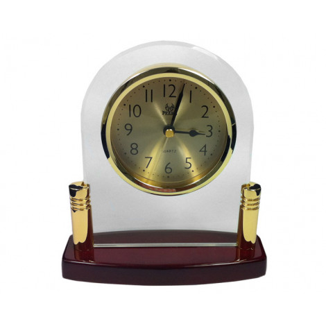 28. Glass & Timber Table Clock