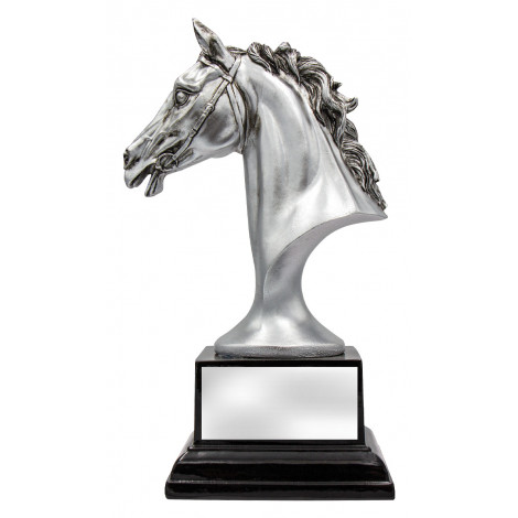 Horse Trophy, Horse Head on Black Base