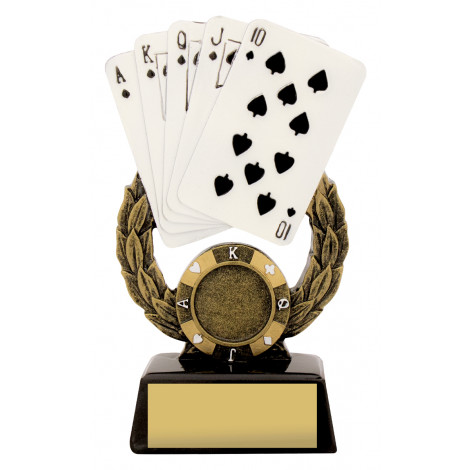 Cards/Poker Royal Flush Resin Trophy
