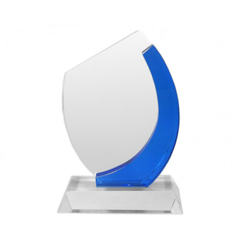 Large Crystal Blue & Clear Award