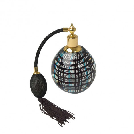 Coloured Glass Perfume Grid Black and Blue Atomiser