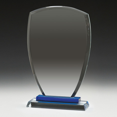 Glass Shield with Blue Trim Base 
